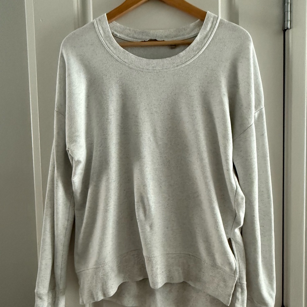 Athleta Light Gray Coaster Luxe Recover Crew Neck Sweater